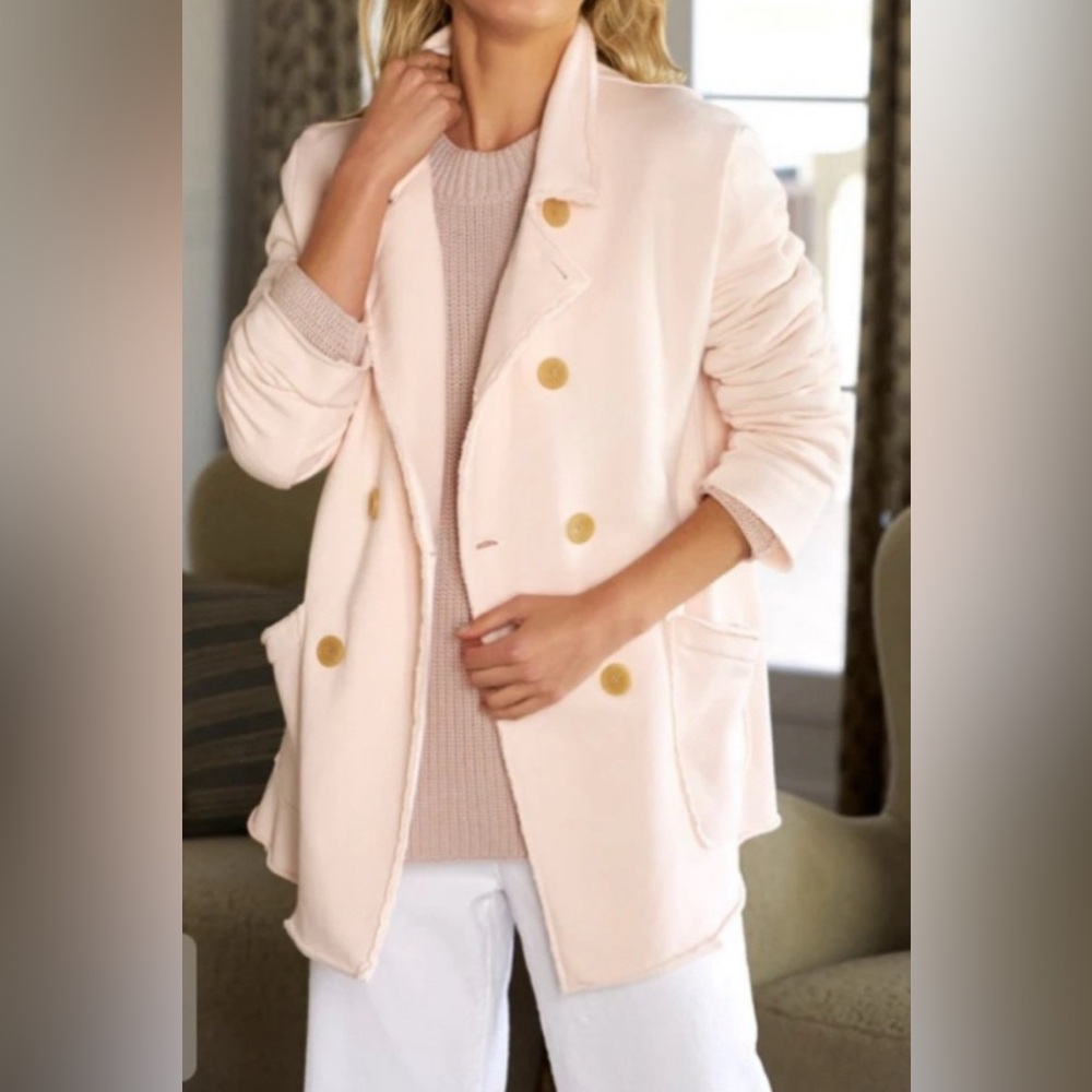 Frank & Eileen Light Pink/Cream/ Tan Blazer with Relaxed Fit Size L new